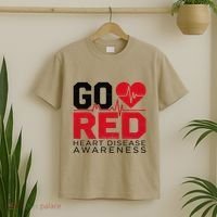 Go Red Chd Heart Disease Month Awareness T-Shirt thumb 2
