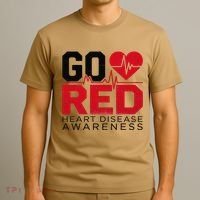 Go Red Chd Heart Disease Month Awareness T-Shirt thumb 3