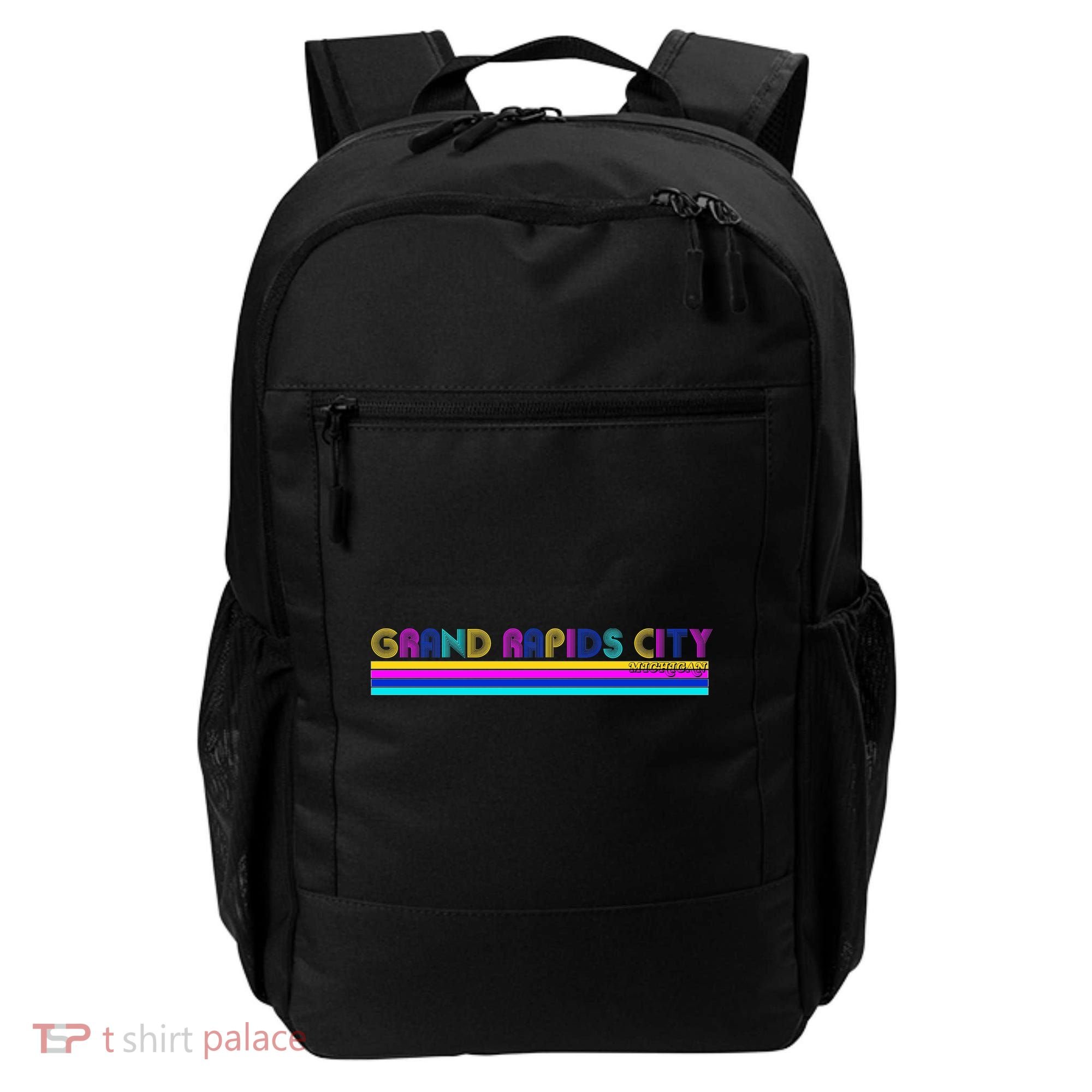 Grand Rapids City Michigan Retro Logo Backpack
