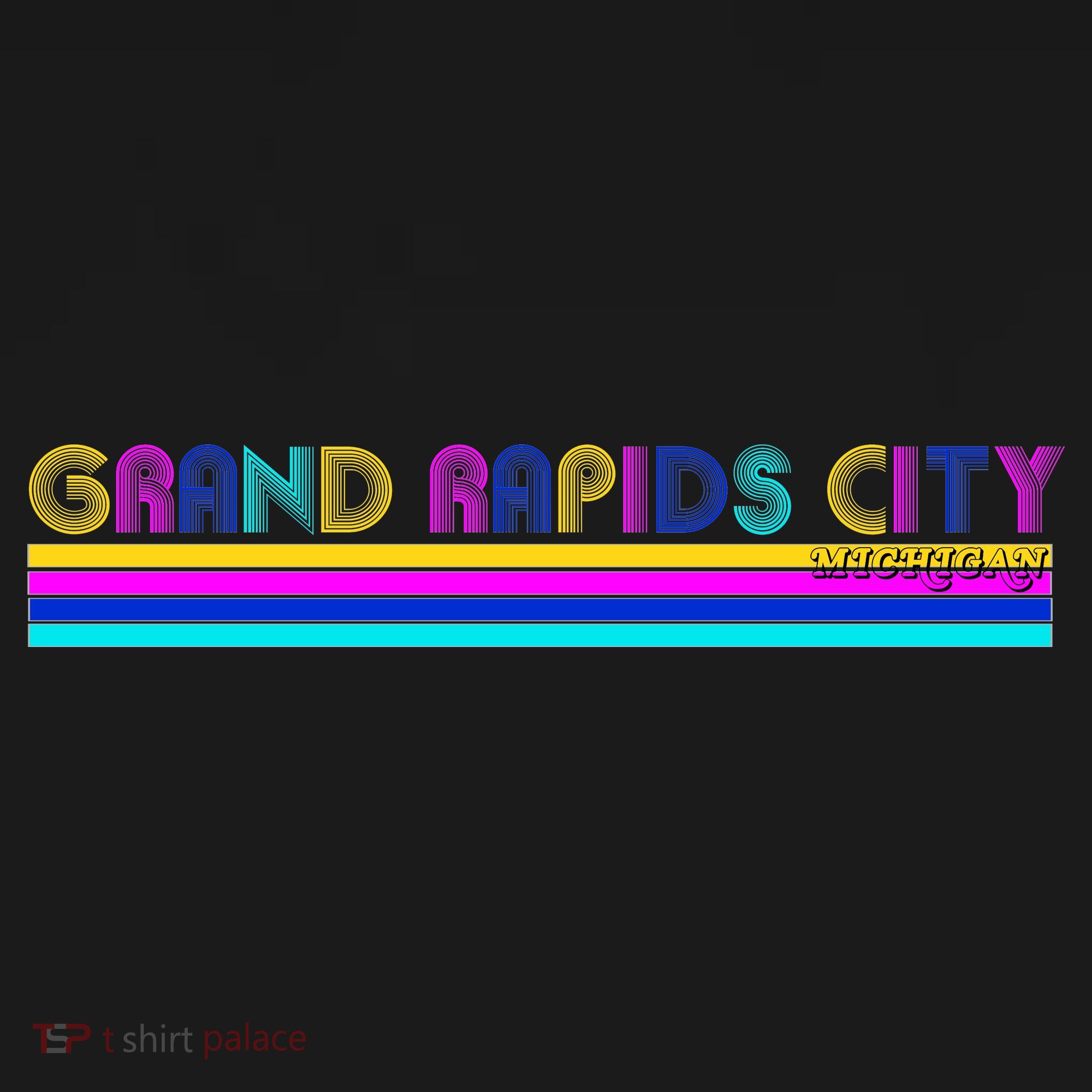 Grand Rapids City Michigan Retro Logo Ornament