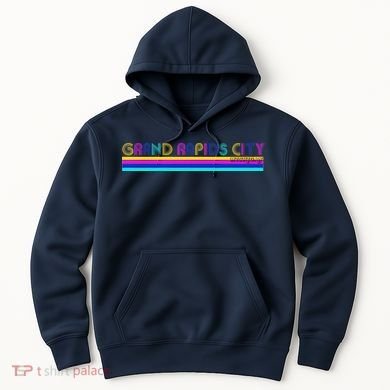 Grand Rapids City Michigan Retro Logo Hoodie
