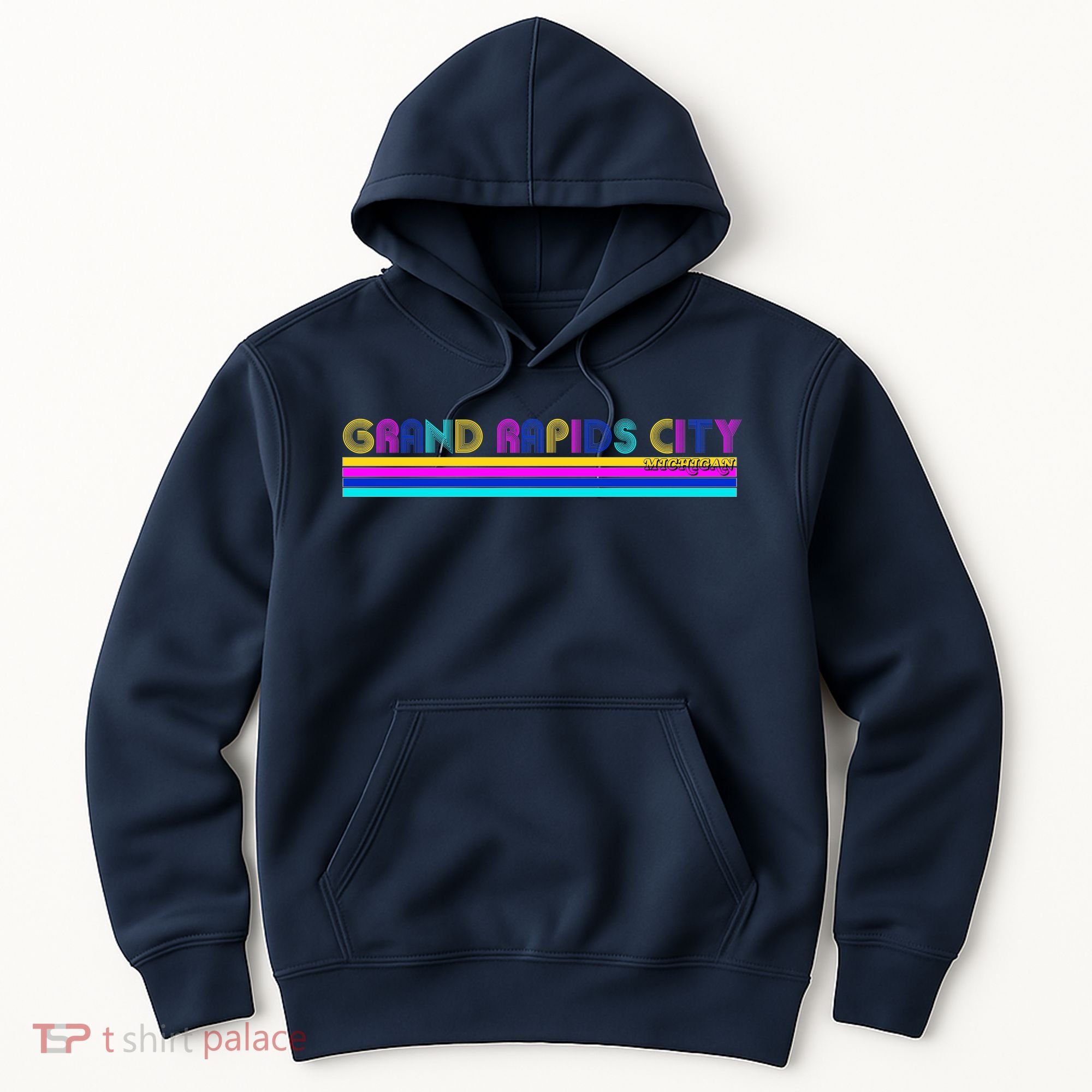 Grand Rapids City Michigan Retro Logo Hoodie