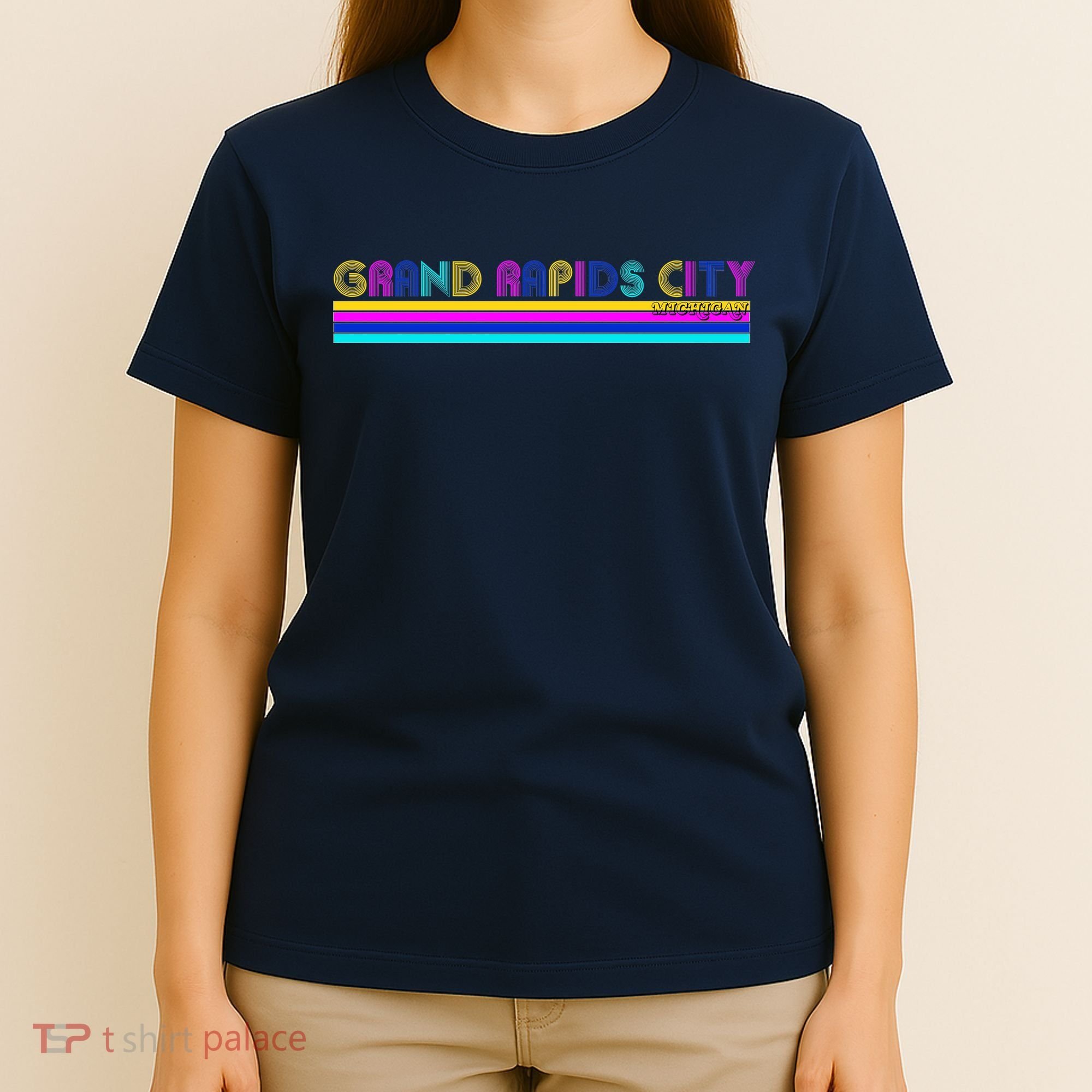 Grand Rapids City Michigan Retro Logo T-Shirt