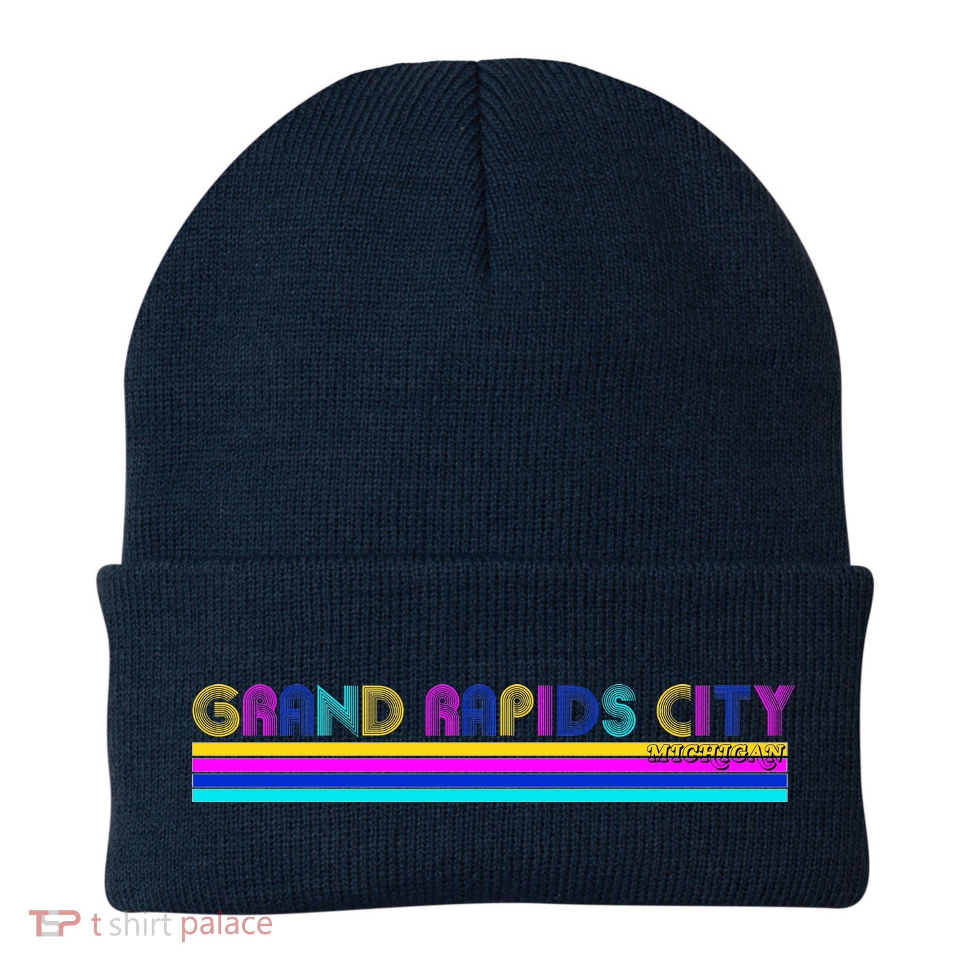 Grand Rapids City Michigan Retro Logo Beanie