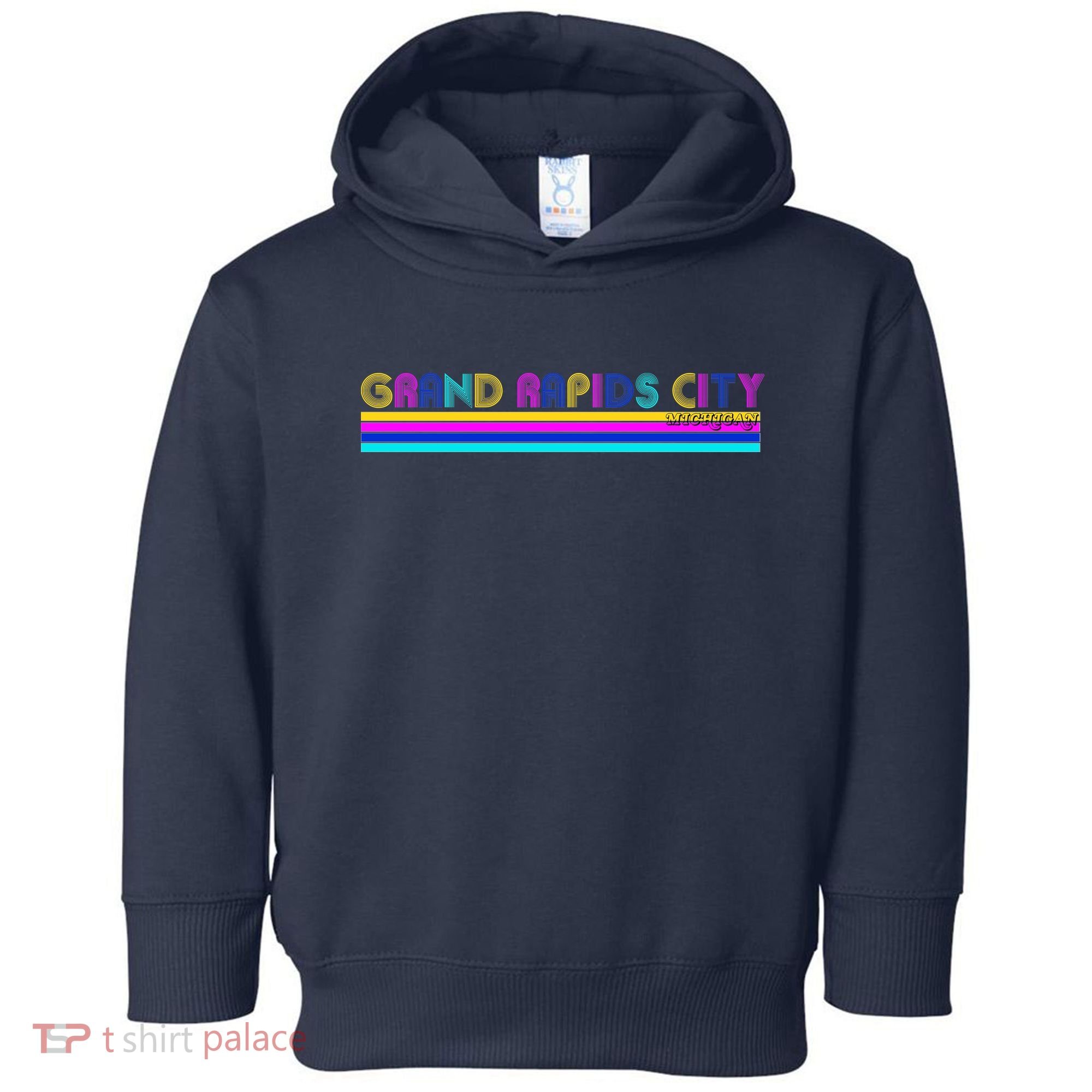 Grand Rapids City Michigan Retro Logo Toddler Hoodie