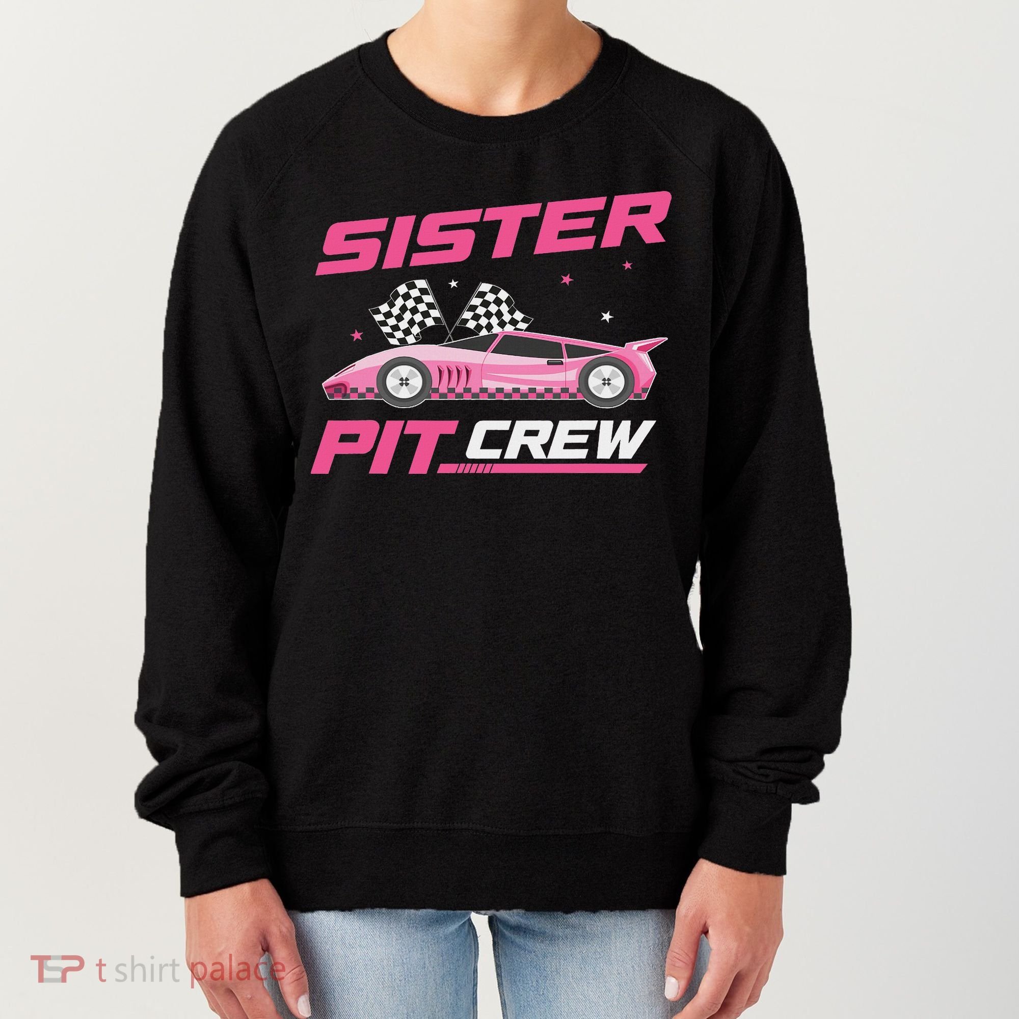 Girl Race Car Birthday Decorations Racing Sister Pit Crew Women's Sweatshirt