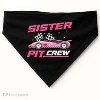 Girl Race Car Birthday Decorations Racing Sister Pit Crew USA-Made Doggie Bandana thumb 0