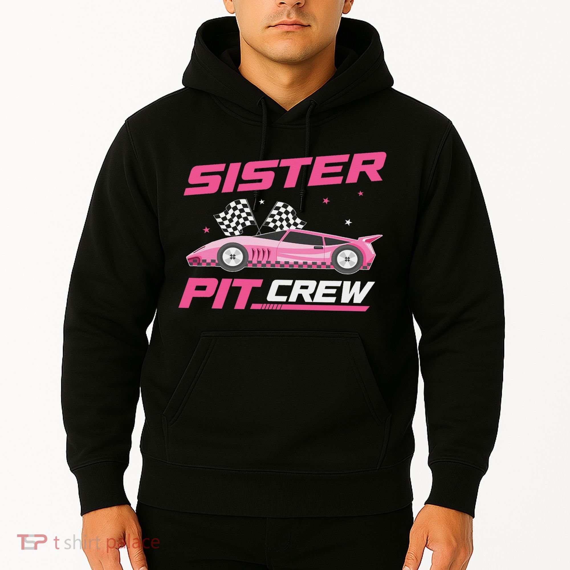 Girl Race Car Birthday Decorations Racing Sister Pit Crew Hoodie