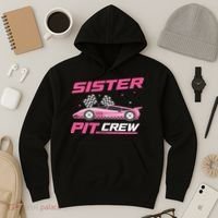 Girl Race Car Birthday Decorations Racing Sister Pit Crew Hoodie thumb 3