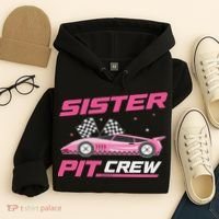 Girl Race Car Birthday Decorations Racing Sister Pit Crew Hoodie thumb 4