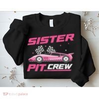 Girl Race Car Birthday Decorations Racing Sister Pit Crew Sweatshirt thumb 2