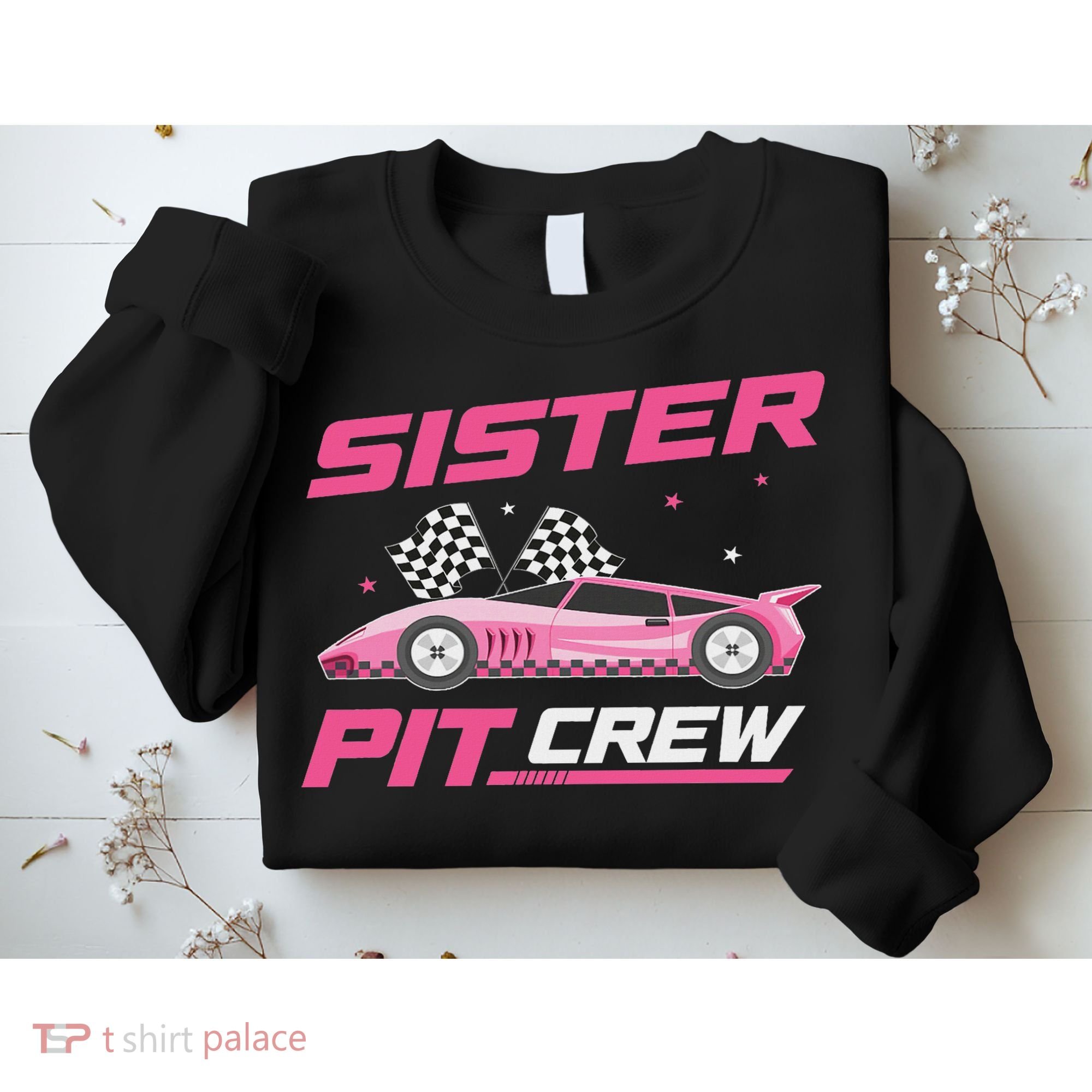 Girl Race Car Birthday Decorations Racing Sister Pit Crew Sweatshirt