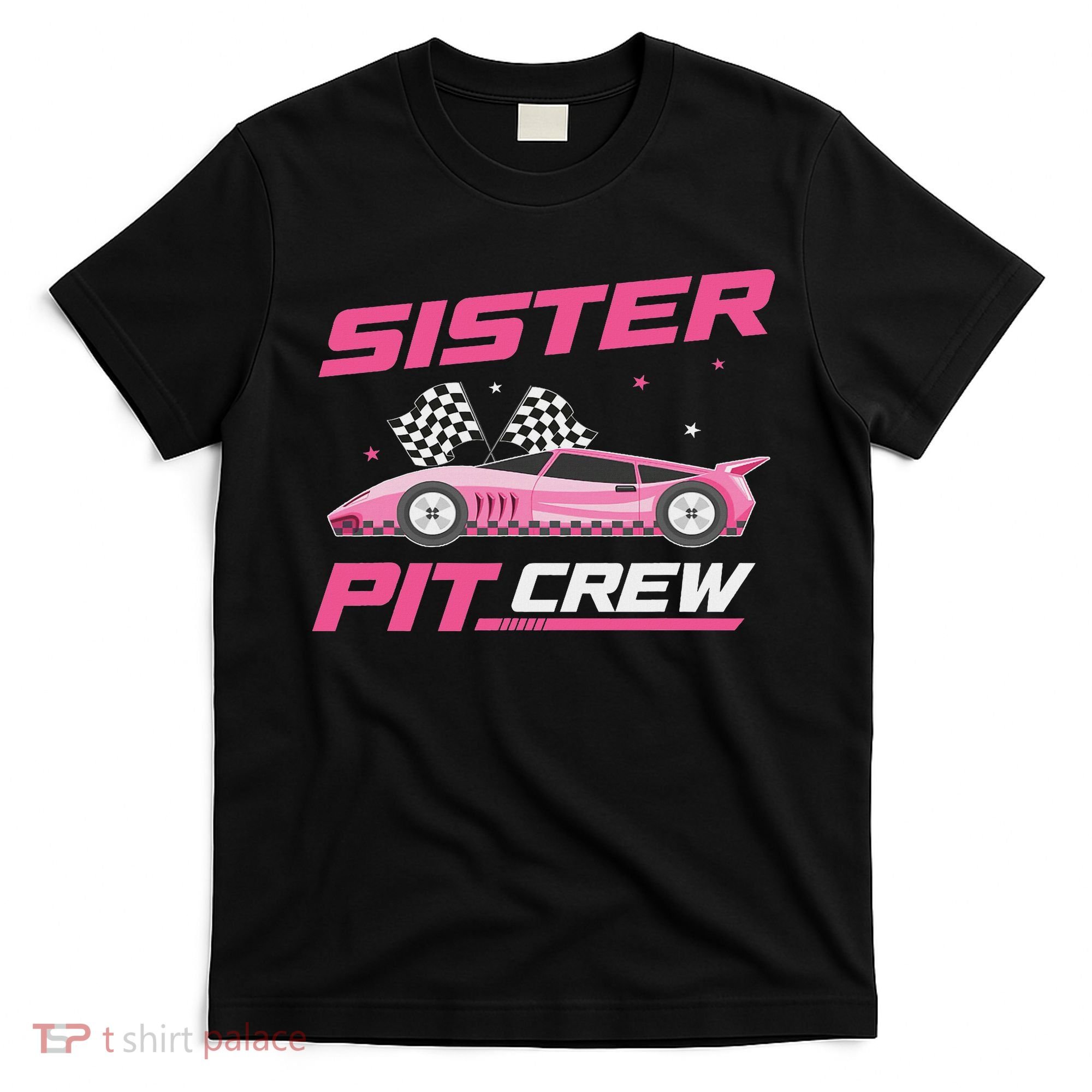 Girl Race Car Birthday Decorations Racing Sister Pit Crew T-Shirt