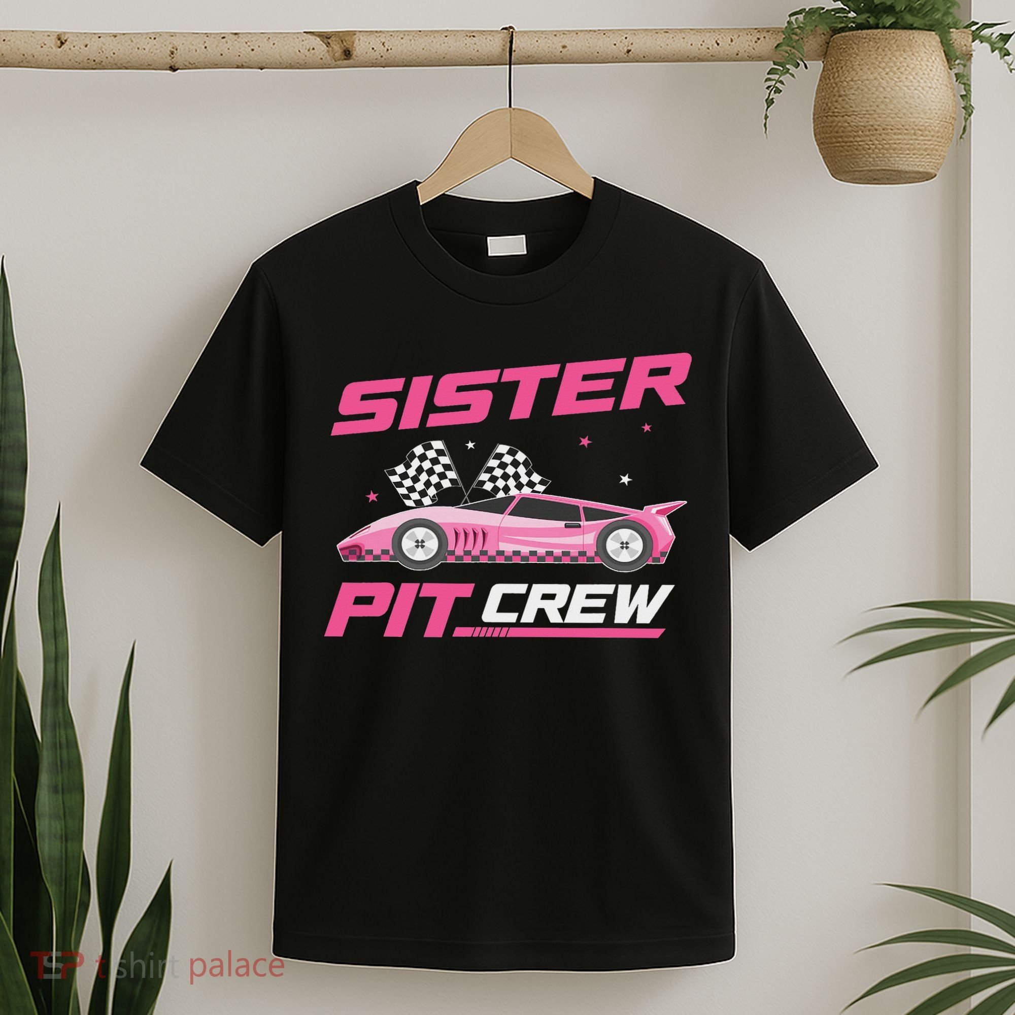 Girl Race Car Birthday Decorations Racing Sister Pit Crew T-Shirt