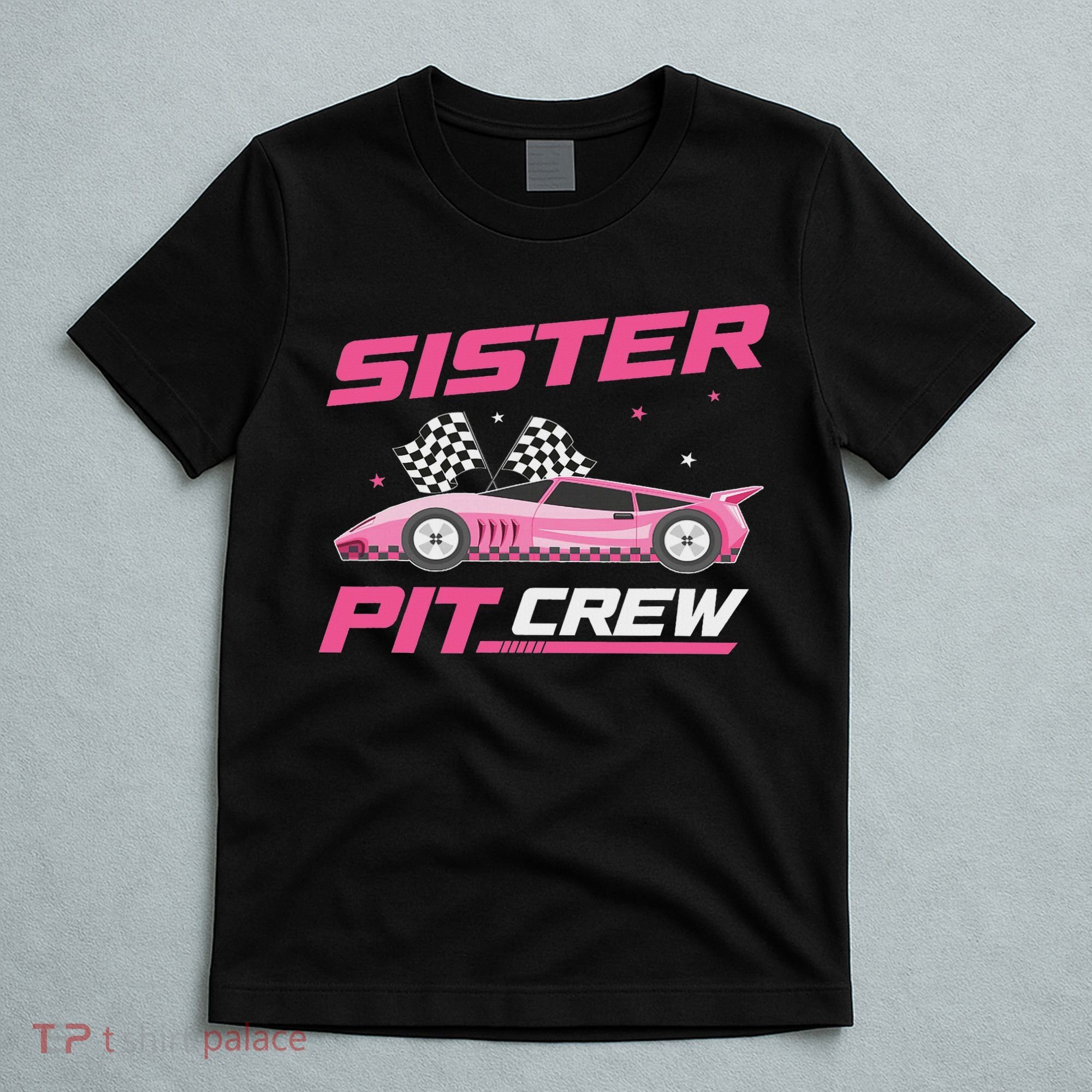 Girl Race Car Birthday Decorations Racing Sister Pit Crew T-Shirt