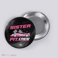Girl Race Car Birthday Decorations Racing Sister Pit Crew Button thumb 0