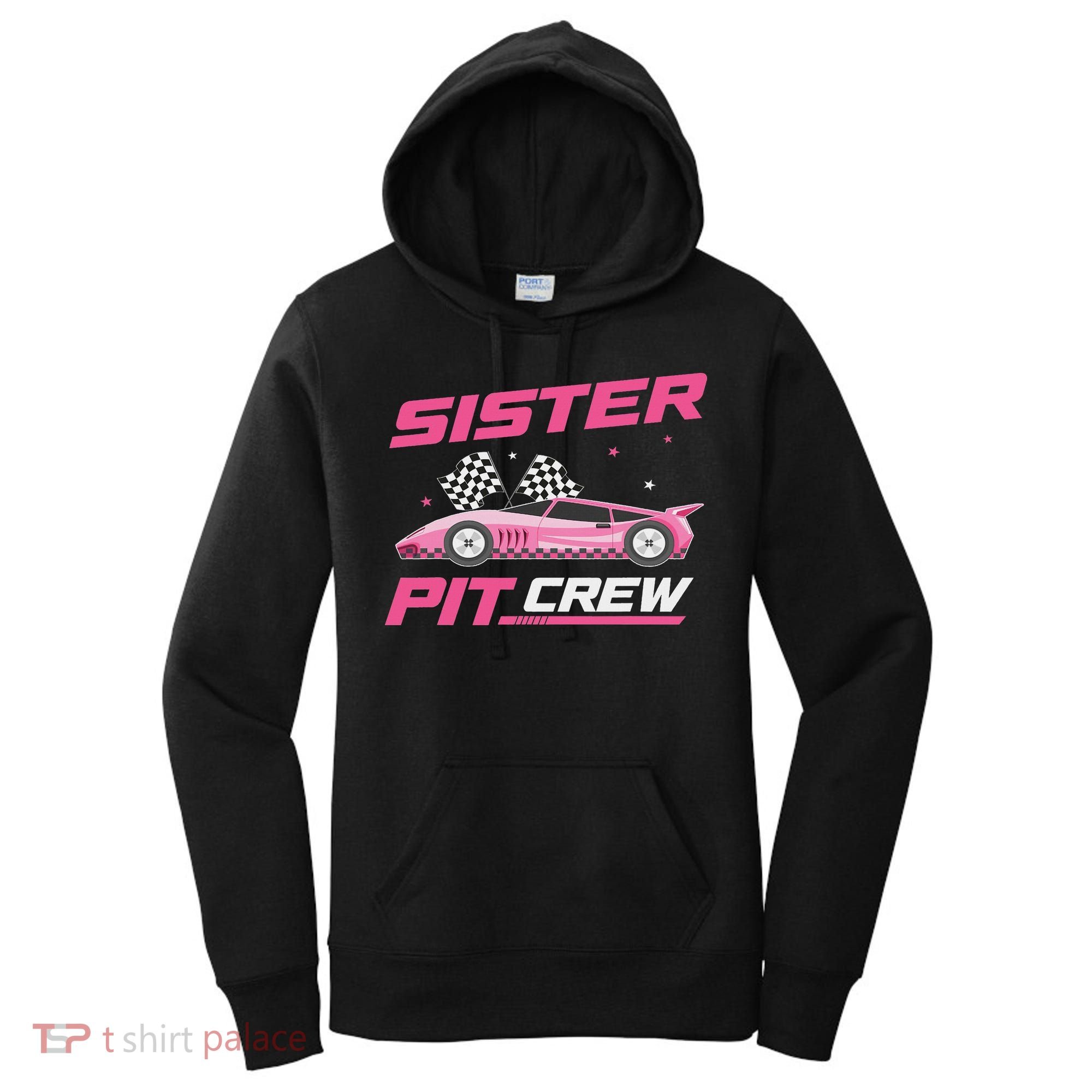 Girl Race Car Birthday Decorations Racing Sister Pit Crew Women's Hoodie