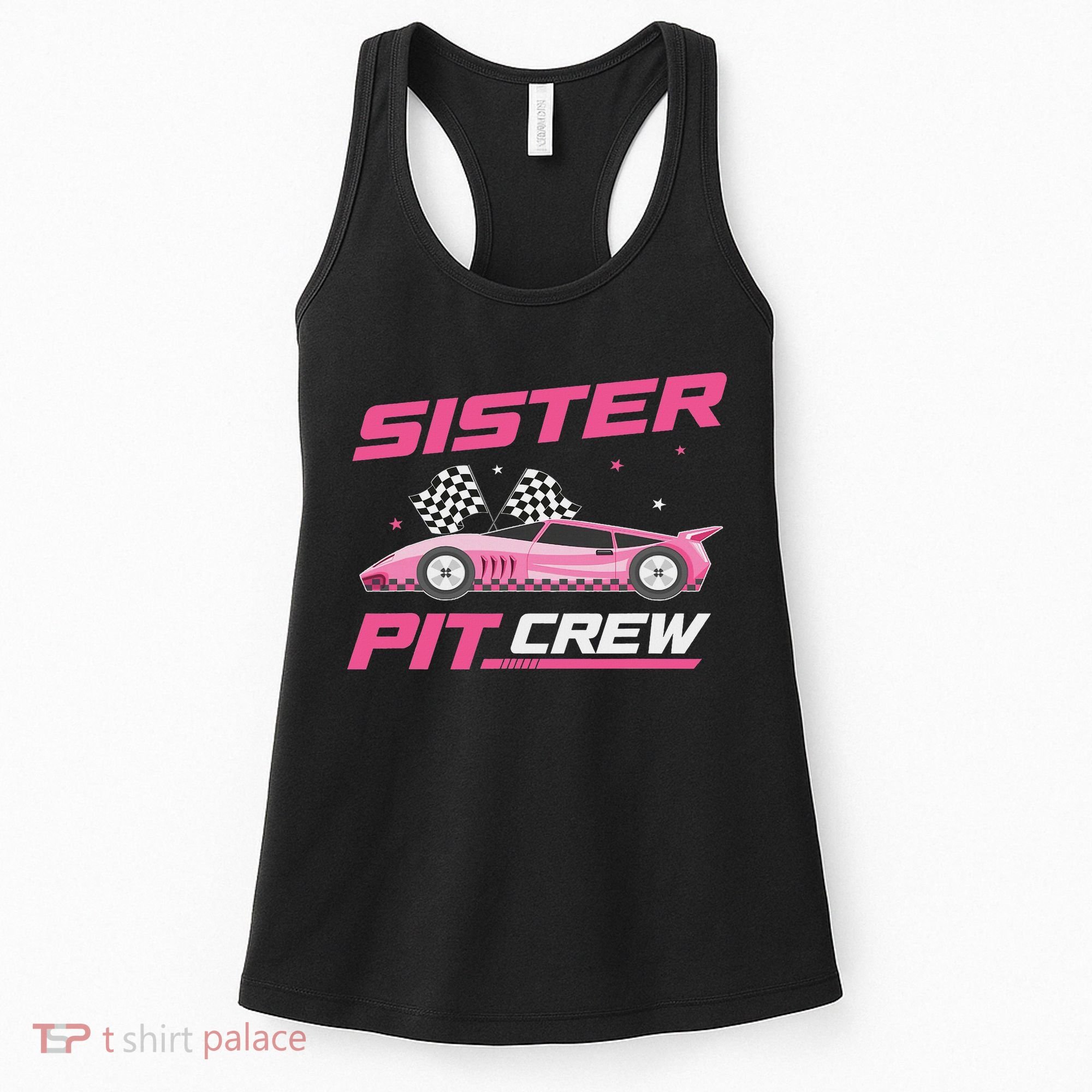 Girl Race Car Birthday Decorations Racing Sister Pit Crew Women's Tank Top