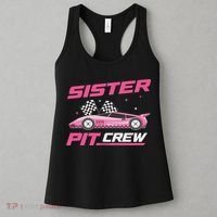Girl Race Car Birthday Decorations Racing Sister Pit Crew Women's Tank Top thumb 3