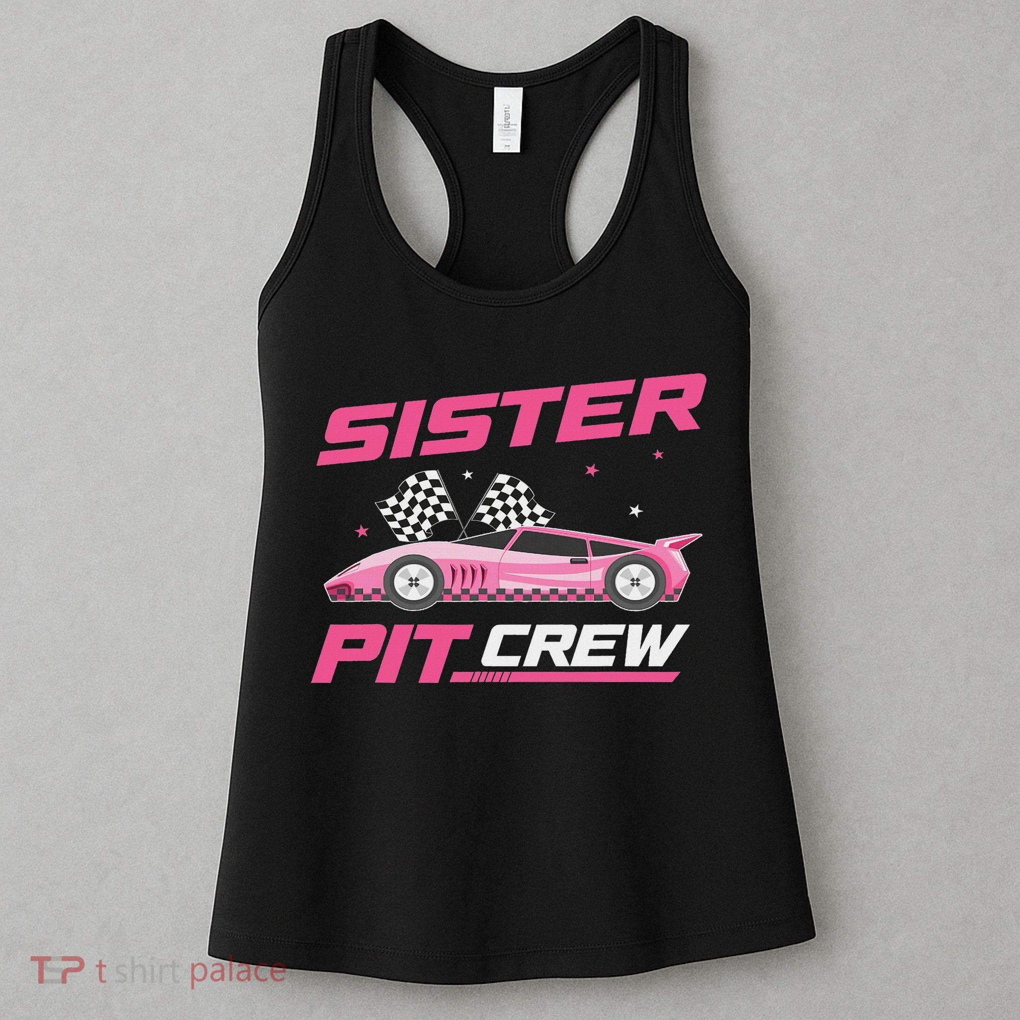 Girl Race Car Birthday Decorations Racing Sister Pit Crew Women's Tank Top