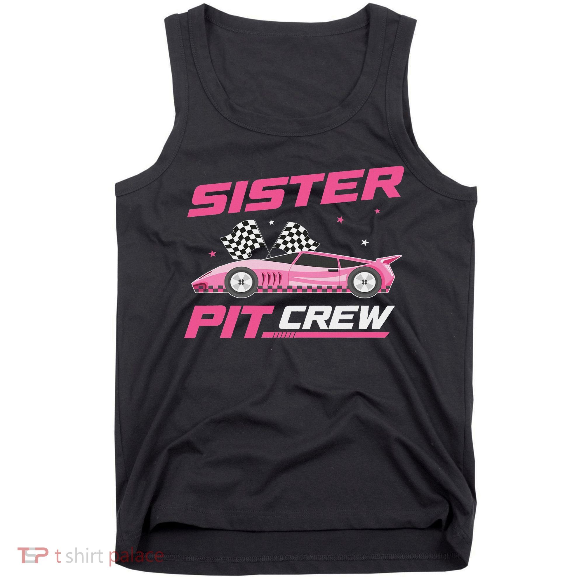 Girl Race Car Birthday Decorations Racing Sister Pit Crew Tank Top