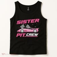 Girl Race Car Birthday Decorations Racing Sister Pit Crew Tank Top thumb 2