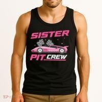 Girl Race Car Birthday Decorations Racing Sister Pit Crew Tank Top thumb 3