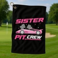Girl Race Car Birthday Decorations Racing Sister Pit Crew Golf Towel thumb 1