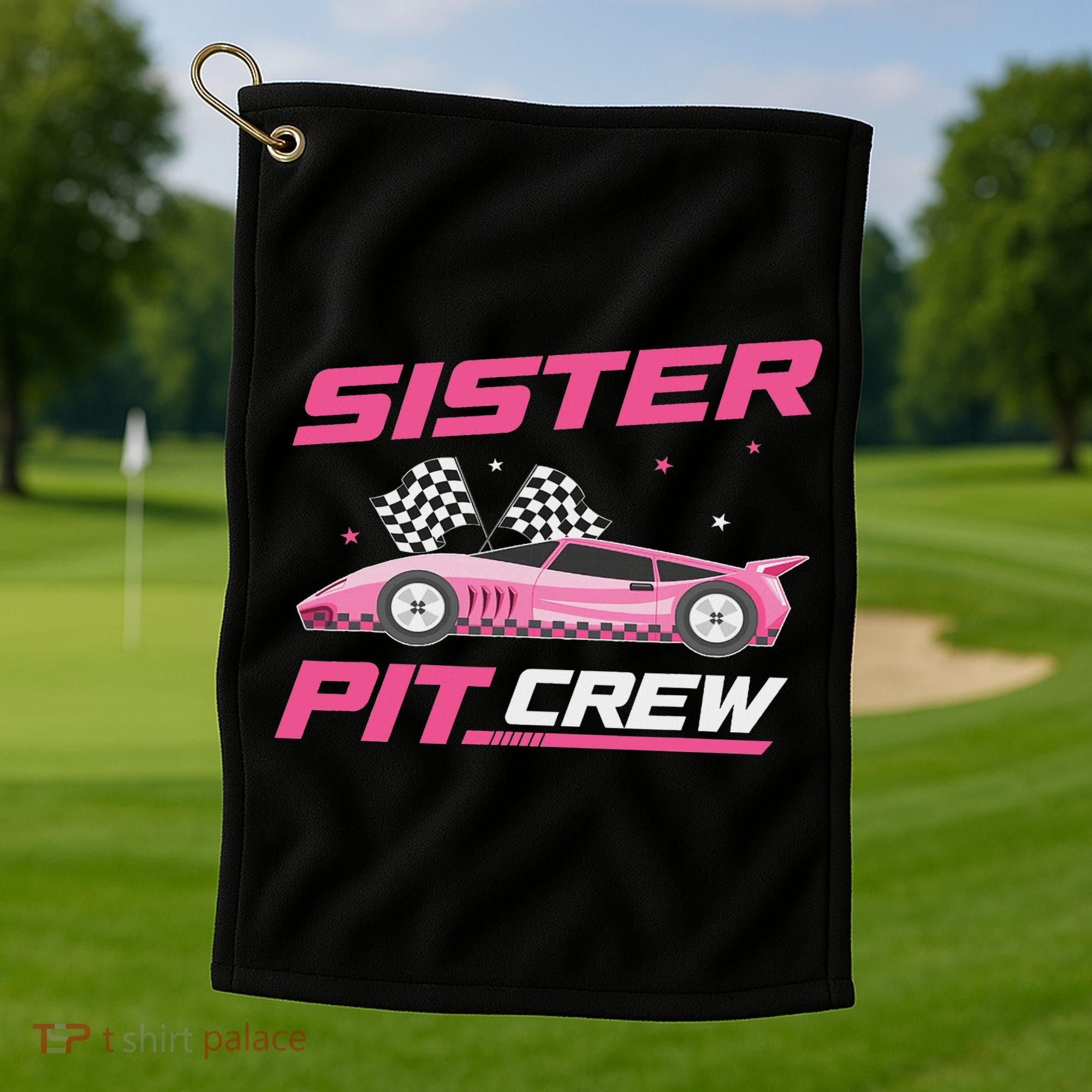 Girl Race Car Birthday Decorations Racing Sister Pit Crew Golf Towel