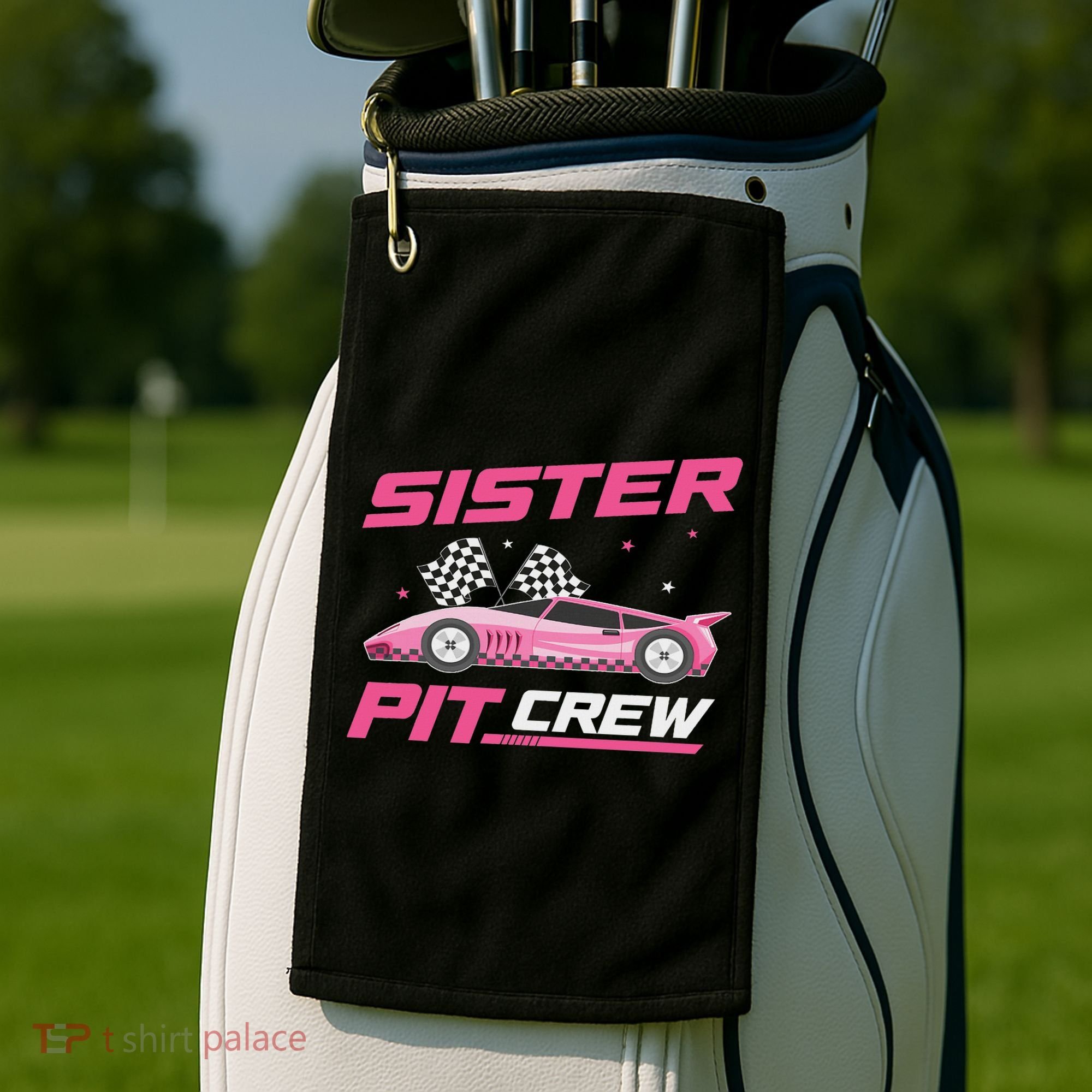 Girl Race Car Birthday Decorations Racing Sister Pit Crew Golf Towel