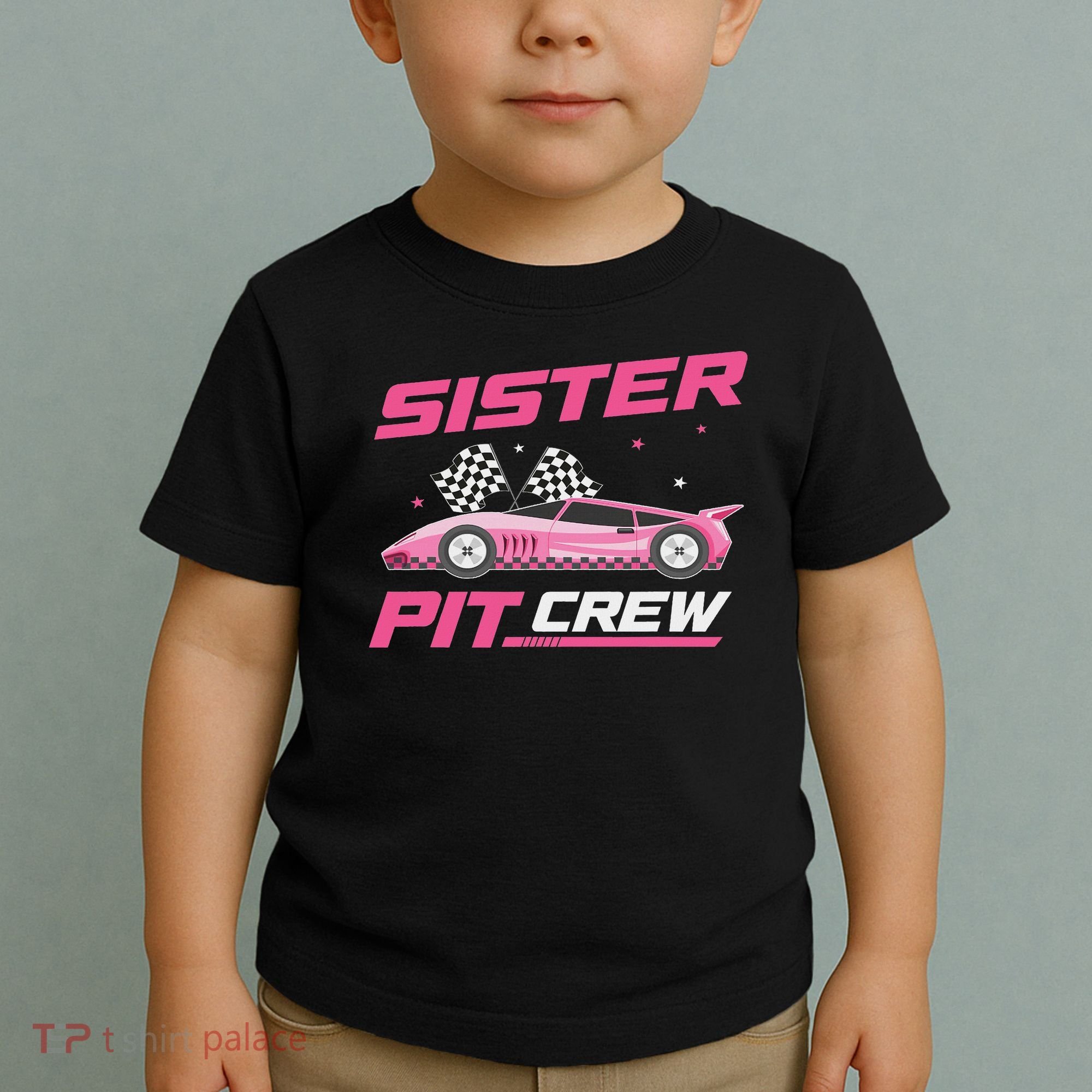 Girl Race Car Birthday Decorations Racing Sister Pit Crew Toddler T-Shirt
