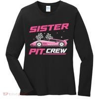 Girl Race Car Birthday Decorations Racing Sister Pit Crew Women's Long Sleeve Shirt thumb 0