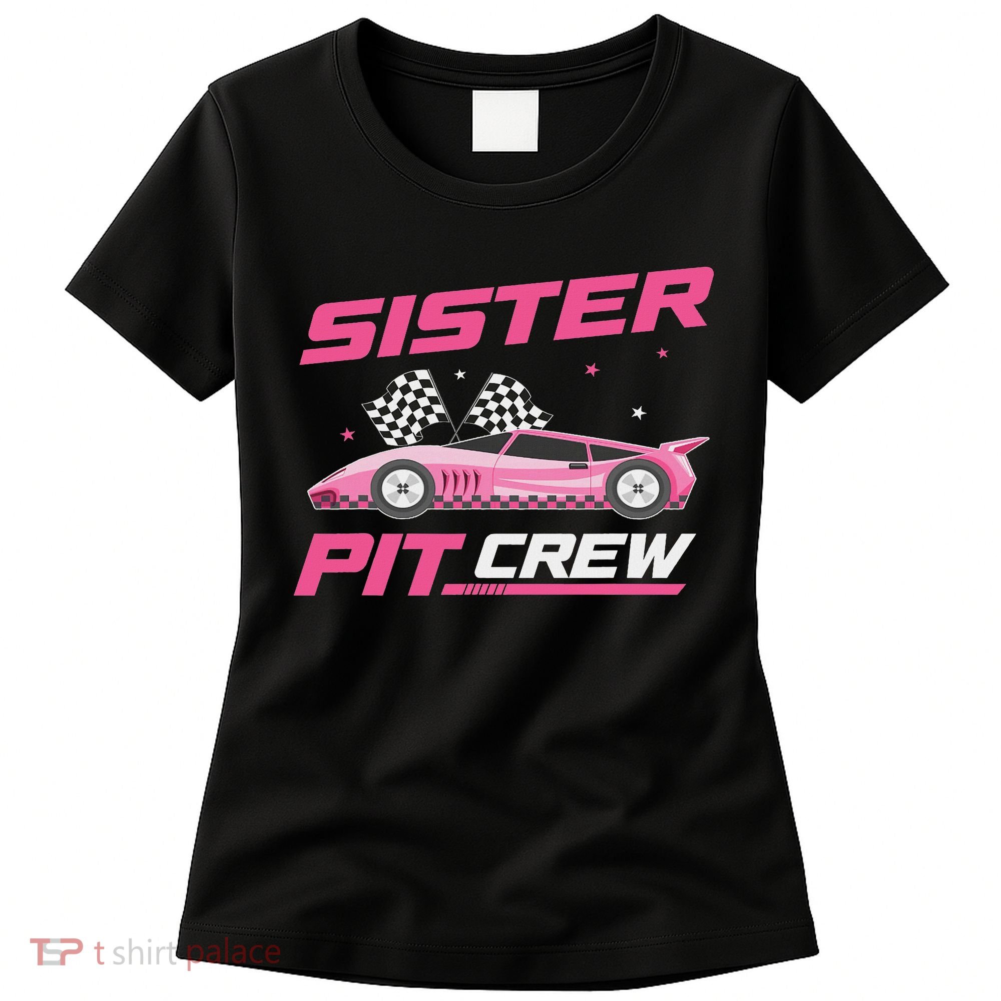 Girl Race Car Birthday Decorations Racing Sister Pit Crew Women's T-Shirt
