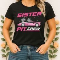 Girl Race Car Birthday Decorations Racing Sister Pit Crew Women's T-Shirt thumb 2