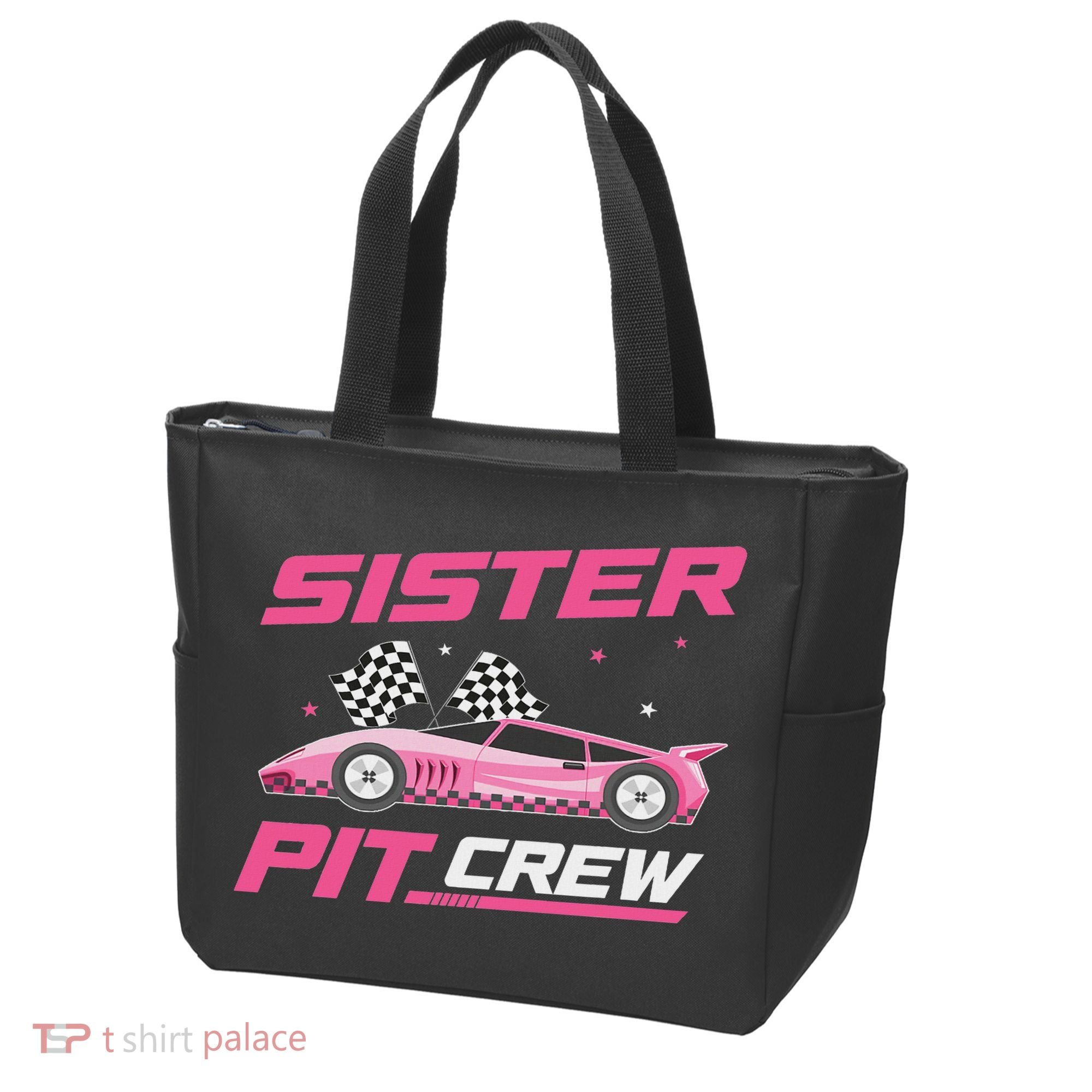 Girl Race Car Birthday Decorations Racing Sister Pit Crew Tote Bag