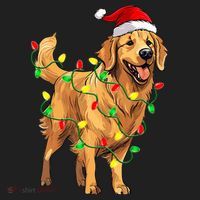 Golden Retriever Christmas Santa Hat Tree Lights Pajama  Women's Sweatshirt thumb 2
