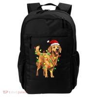 Golden Retriever Christmas Santa Hat Tree Lights Pajama  Backpack thumb 0