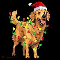Golden Retriever Christmas Santa Hat Tree Lights Pajama  Women's Hoodie thumb 2