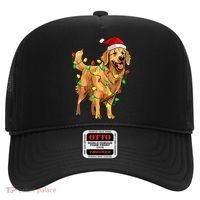 Golden Retriever Christmas Santa Hat Tree Lights Pajama  Hat thumb 0