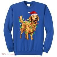 Golden Retriever Christmas Santa Hat Tree Lights Pajama  Sweatshirt thumb 0