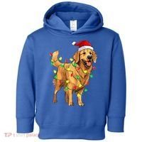 Golden Retriever Christmas Santa Hat Tree Lights Pajama  Toddler Hoodie thumb 0