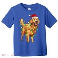 Golden Retriever Christmas Santa Hat Tree Lights Pajama  Toddler T-Shirt thumb 0