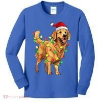 Golden Retriever Christmas Santa Hat Tree Lights Pajama  Kids Long Sleeve Shirt thumb 0