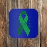 Green Ribbon Cool Gift Cerebral Palsy Awareness Funny Gift Coaster thumb 0