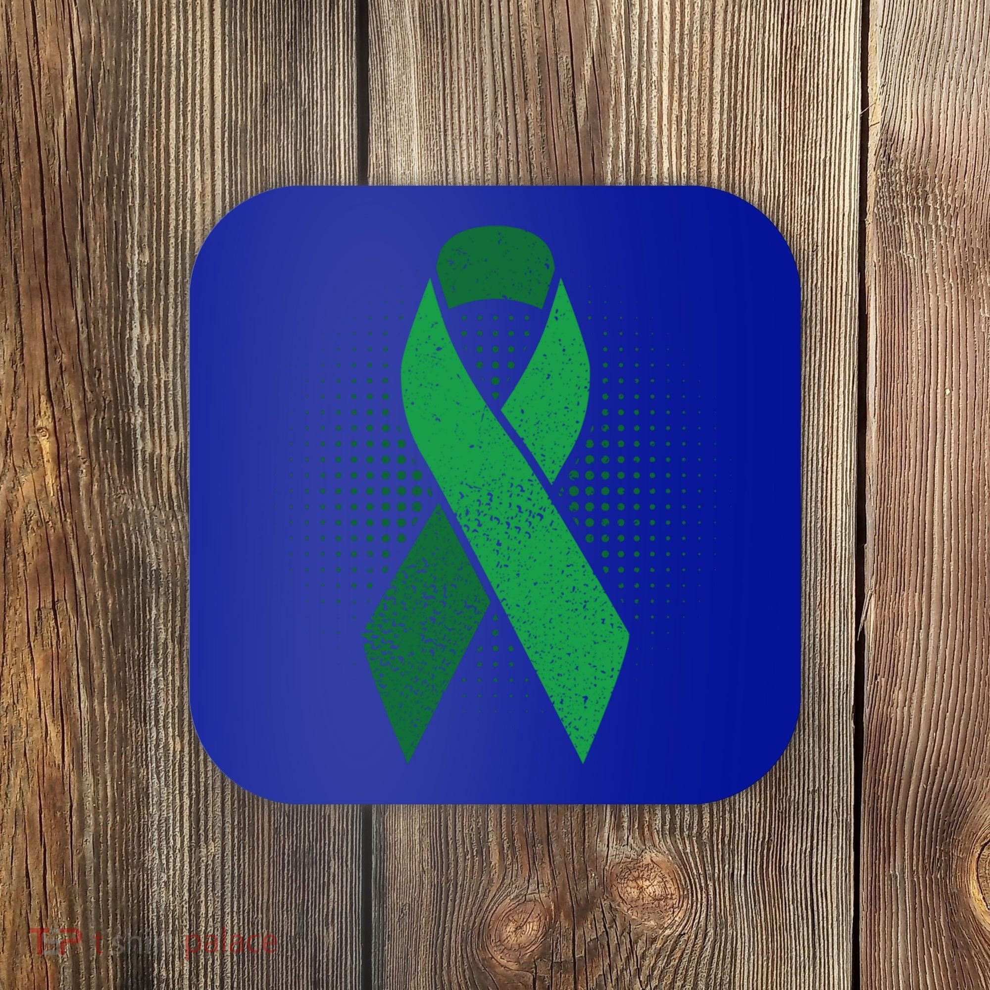 Green Ribbon Cool Gift Cerebral Palsy Awareness Funny Gift Coaster