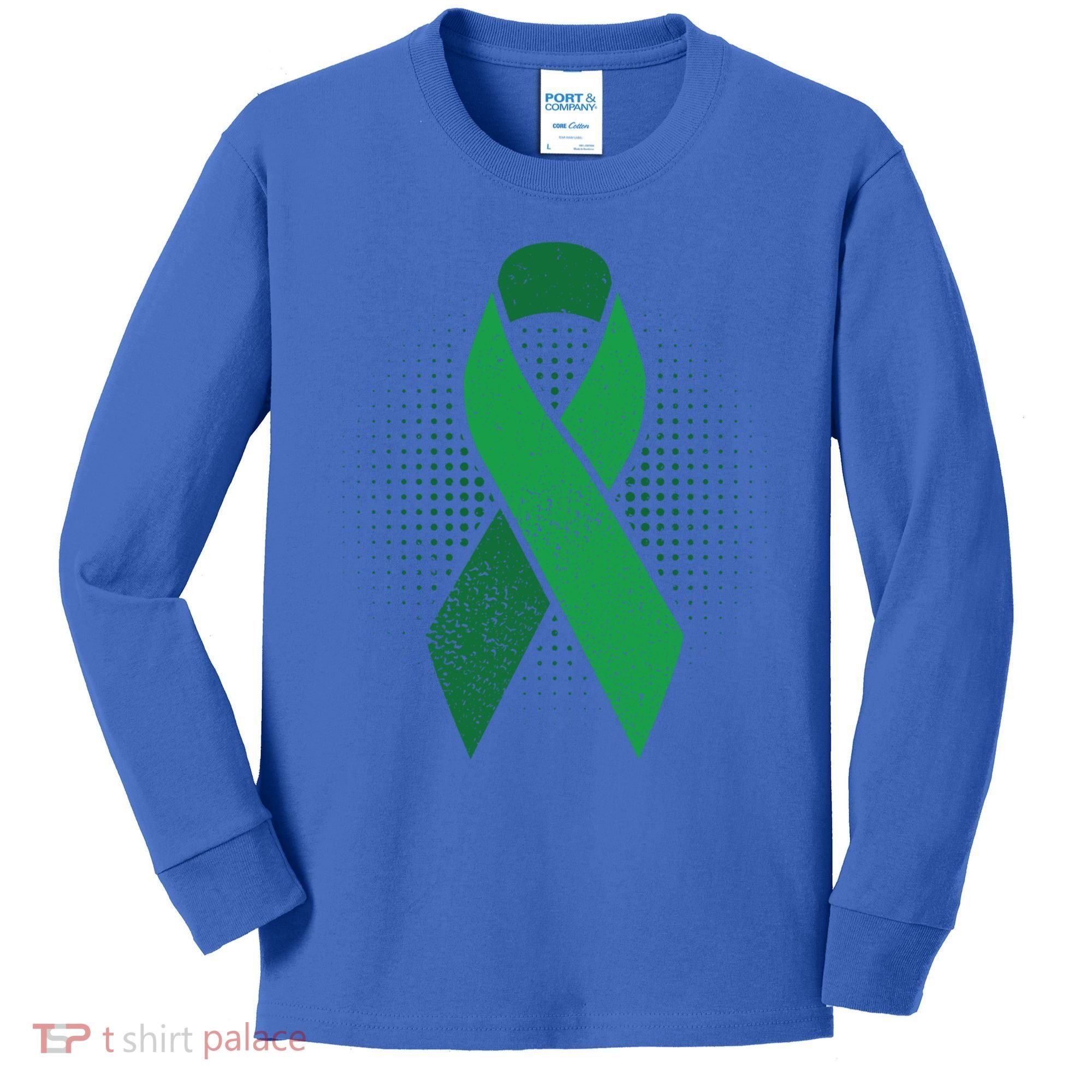 Green Ribbon Cool Gift Cerebral Palsy Awareness Funny Gift Kids Long Sleeve Shirt