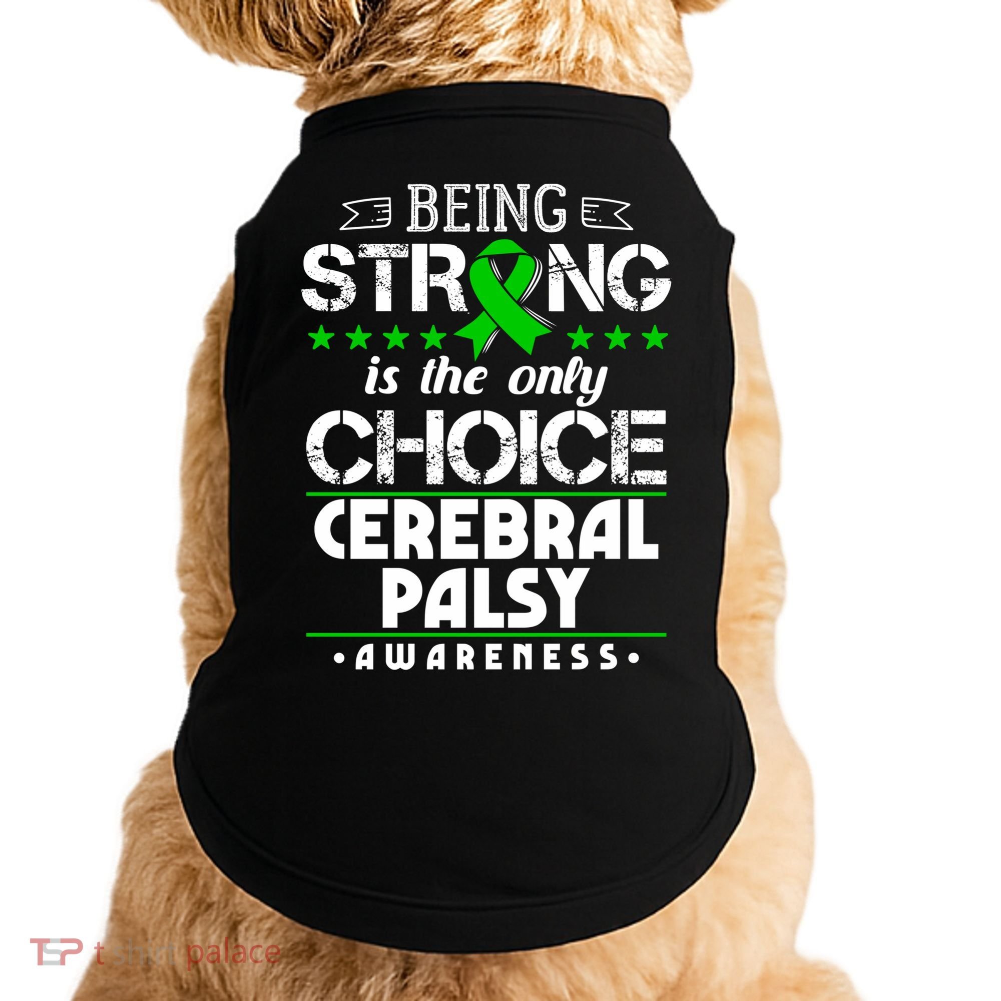 Green Ribbon Cool Gift Cerebral Palsy Awareness Cool Gift Doggie Tank