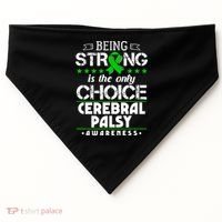 Green Ribbon Cool Gift Cerebral Palsy Awareness Cool Gift USA-Made Doggie Bandana thumb 0
