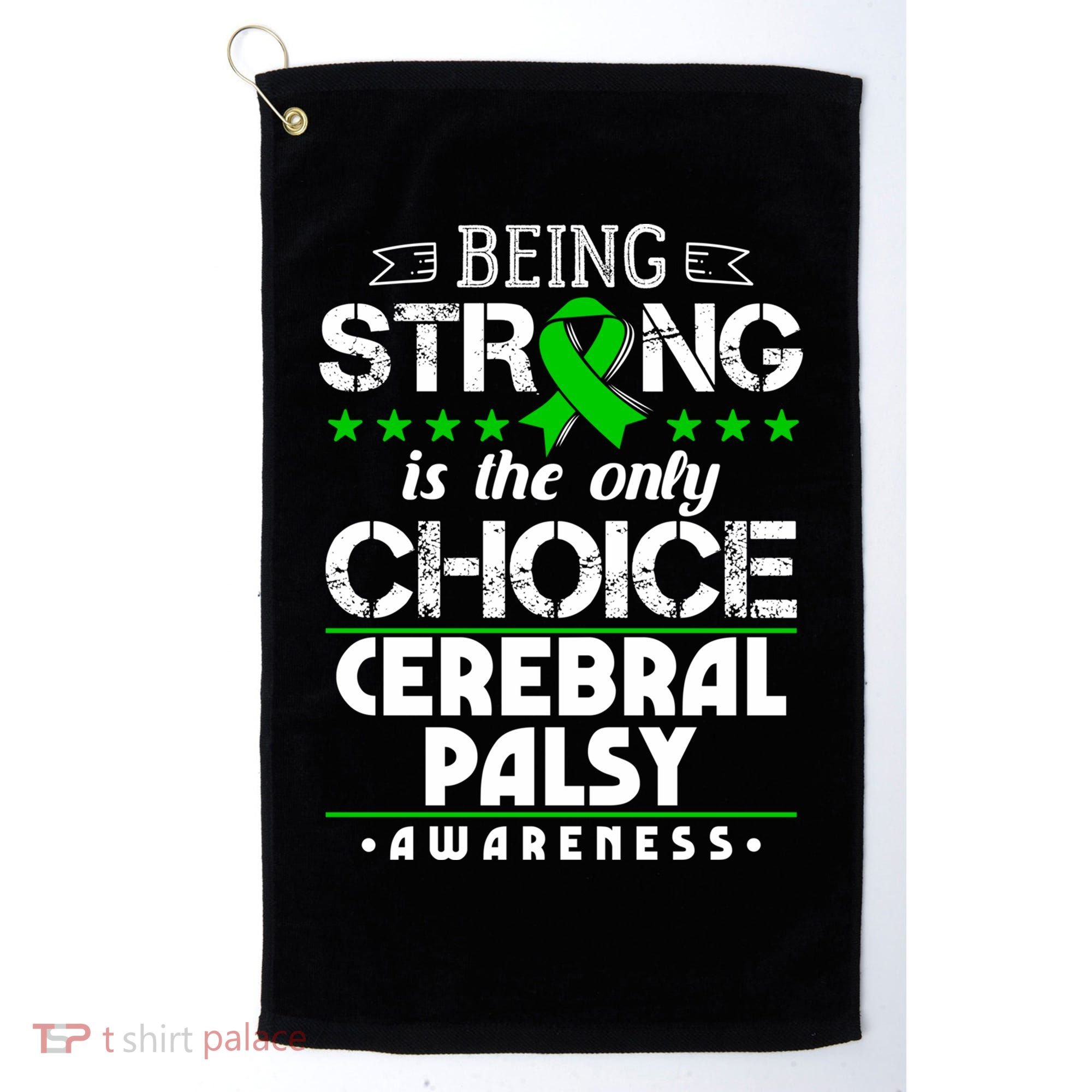 Green Ribbon Cool Gift Cerebral Palsy Awareness Cool Gift Golf Towel
