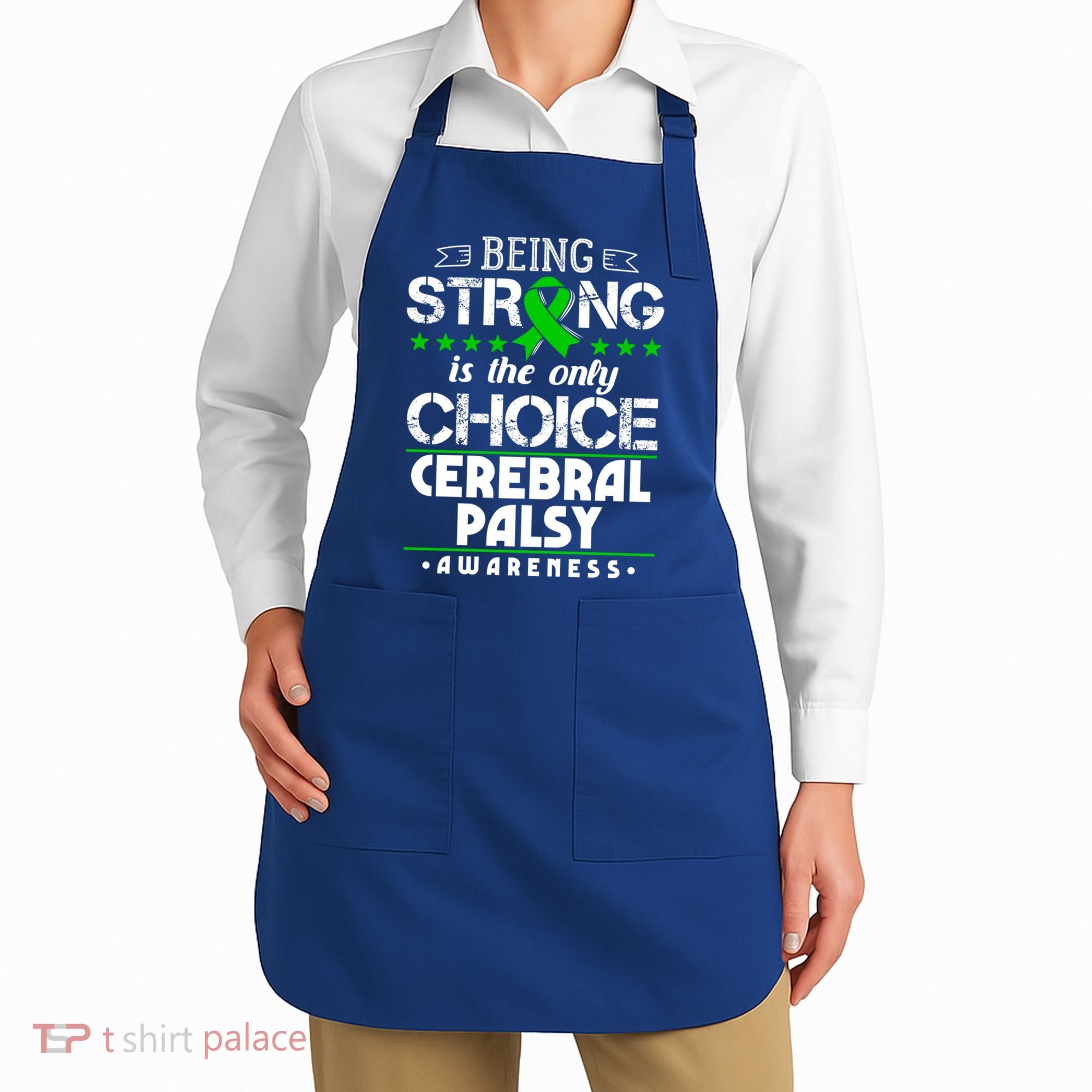Green Ribbon Cool Gift Cerebral Palsy Awareness Cool Gift Apron